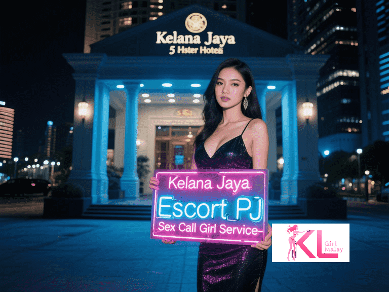 KL Girl Malay Escort Kelana Jaya escort holding neon sign for Kuala Lumpur escort and call girl service Malaysia Escort Girl Service