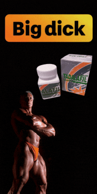 KL Girl Malay Escort Tadafil medication bottle and box with bodybuilder and "Big dick" text. Malaysia Escort Girl Service